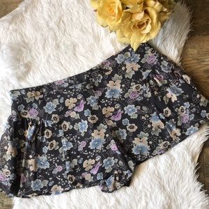 Free People Flowy Floral Chiffon Shorts
